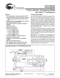 Datasheet CY7C1370CV25-167BZC manufacturer Cypress