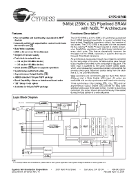 Datasheet CY7C1378B-166AC manufacturer Cypress