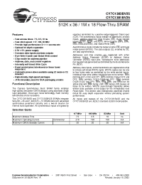 Datasheet CY7C1381BV25-100AI manufacturer Cypress