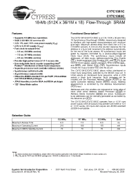 Datasheet CY7C1381C-100BGC manufacturer Cypress