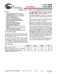 Datasheet CY7C1387B-133AI производства Cypress