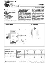 Datasheet CY7C147-35PC manufacturer Cypress