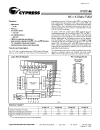Datasheet CY7C185-10C manufacturer Cypress