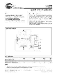 Datasheet CY7C194B-15VC manufacturer Cypress