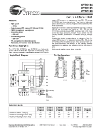 Datasheet CY7C195-15C manufacturer Cypress