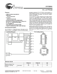 Datasheet CY7C281A-25PC manufacturer Cypress