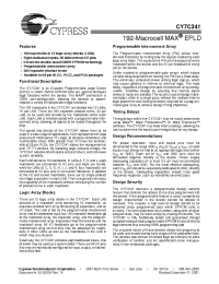 Datasheet CY7C341-25C manufacturer Cypress