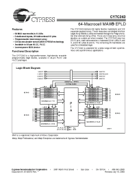 Datasheet CY7C343-20JC manufacturer Cypress