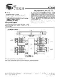Datasheet CY7C343-25HI manufacturer Cypress