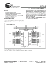 Datasheet CY7C343-25JC manufacturer Cypress