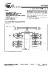 Datasheet CY7C343B-25HHI manufacturer Cypress