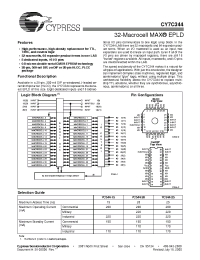 Datasheet CY7C344 manufacturer Cypress