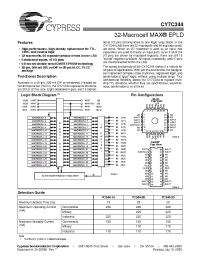 Datasheet CY7C344-15WI manufacturer Cypress