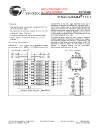 Datasheet CY7C344-20WMB manufacturer Cypress