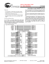 Datasheet CY7C346 manufacturer Cypress