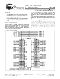 Datasheet CY7C346-25JC manufacturer Cypress