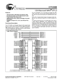 Datasheet CY7C346B-25HC manufacturer Cypress