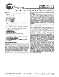 Datasheet CY7C4215-15AI производства Cypress