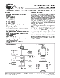 Datasheet CY7C4231V-15JC производства Cypress