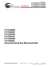 Datasheet CY7C63000 manufacturer Cypress