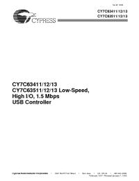 Datasheet CY7C63513-WVC manufacturer Cypress