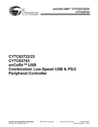 Datasheet CY7C63722-XC manufacturer Cypress