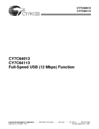 Datasheet CY7C64113 manufacturer Cypress