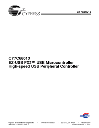 Datasheet CY7C68013-56PVCT manufacturer Cypress