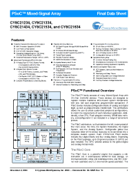 Datasheet CY8C21434-24LFXI производства Cypress