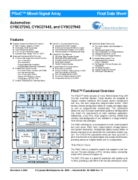 Datasheet CY8C27243-12PVXE manufacturer Cypress