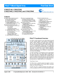 Datasheet CY8C27643-24PVXI manufacturer Cypress