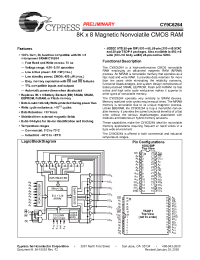 Datasheet CY9C6264-70SC manufacturer Cypress