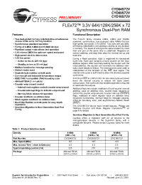 Datasheet CYD04S72V-167BBC manufacturer Cypress