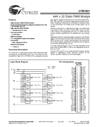 Datasheet CYM1831PN-20C manufacturer Cypress