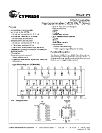 Datasheet PALCE16V8-10C manufacturer Cypress