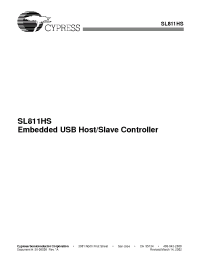 Datasheet SL811HS manufacturer Cypress