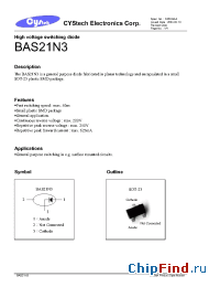 Datasheet BAS21N3 manufacturer Cystech