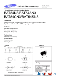 Datasheet BAT54N3 manufacturer Cystech