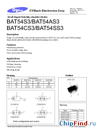Datasheet BAT54SS3 manufacturer Cystech