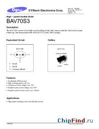 Datasheet BAV70S3 manufacturer Cystech