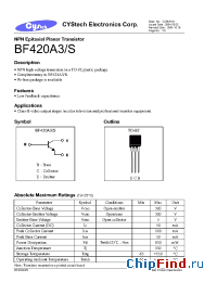 Datasheet BF420A3 manufacturer Cystech