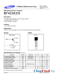 Datasheet BF423A3S manufacturer Cystech