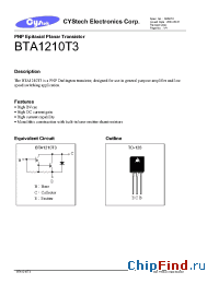 Datasheet BTA1210T3 manufacturer Cystech
