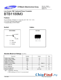 Datasheet BTB1188M3 manufacturer Cystech