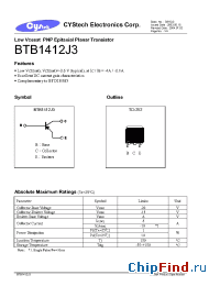 Datasheet BTB1412J3 manufacturer Cystech