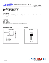 Datasheet BTC1510E3 manufacturer Cystech