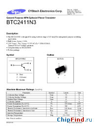 Datasheet BTC2411N3 manufacturer Cystech