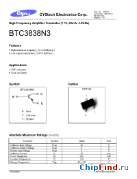 Datasheet BTC3838N3 manufacturer Cystech