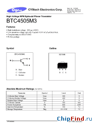 Datasheet BTC4505M3 manufacturer Cystech