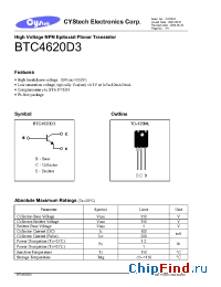 Datasheet BTC4620D3 manufacturer Cystech